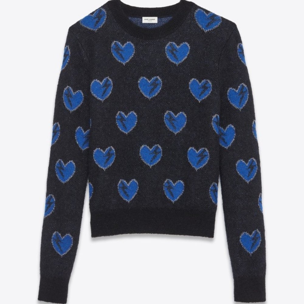 Saint Laurent Sweater with hearts and lightening